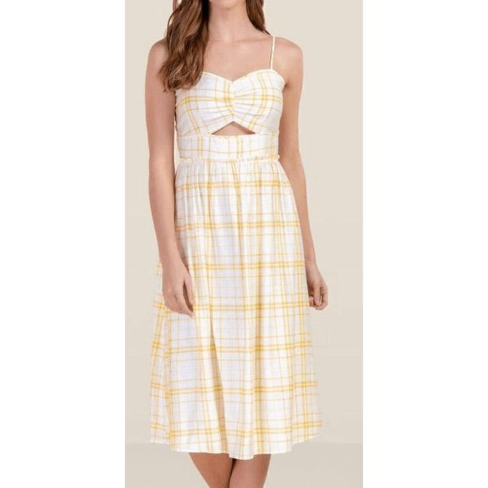 Francesca's Marla Plaid‎ Midi Dress, Size Medium